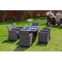 Обеденный комплект FIONA из искусственного ротанга серый