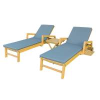 Комплект из 2-х шезлонгов PAOLO из акации и столика RAMON