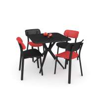 Обеденная группа SHT-DS131 черный/красный