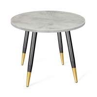 Стол SHT-TU14/МДФ 80 бетон светлый/чёрный муар/золото в гостиную