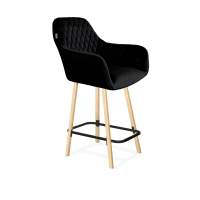 Стул полубарный Sheffilton SHT-ST38/S94-1 ночное затмение/прозрачный лак/черный муар