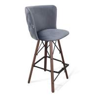 Стул барный SHT-ST36-3/S80 нейтральный серый/темный орех/черный