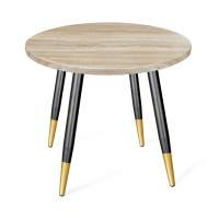 Диван Стол SHT-TU14/МДФ 80 дуб сонома светлый/чёрный муар/золото