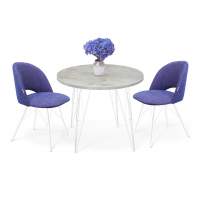 Обеденная группа SHT-DS174 бетон светлый/белый/синий мираж