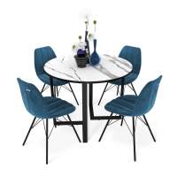 Обеденная группа Sheffilton SHT-DS229 статуарио венато/морск.глубина/черн.муар