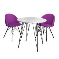 Обеденная группа SHT-DS10 белый/ягодное варенье/черный муар