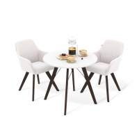 Обеденная группа SHT-DS192 белоснежная шагрень/зефирный/венге