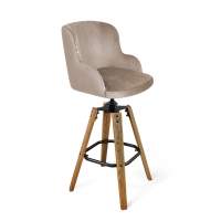 Стул барный SHT-ST39/S93 латте/браш.коричневый/черный муар