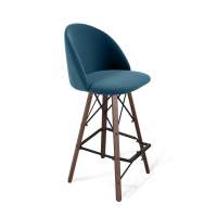 Стул барный SHT-ST35/S80 тихий океан/темный орех/черный