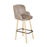 Стул барный SHT-ST39/S94 латте/прозрачный лак/черный муар