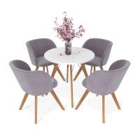 Обеденная группа SHT-DS221 белосн. шагрень/сирен. орхидея/прозр.лак