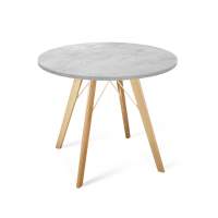 Стол SHT-TU9/90 ЛДСП прозрачный лак/бетон Чикаго светло-серый в гостиную