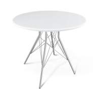 Стол SHT-TU2-1/80 МДФ хром лак/белый в гостиную