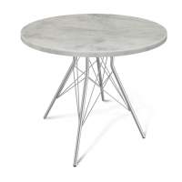 Стол SHT-TU2-1/80 МДФ хром лак/бетон светлый в гостиную