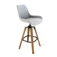 Стул барный SHT-ST37/S93 серое облако/корич.брашир./черный муар