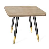Стол SHT-ТU14/ЛДСП 60/60 дуб сонома/чёрный муар/золото в гостиную