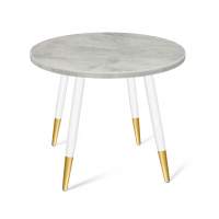 Стол SHT-TU14/80 МДФ белый муар/золото/бетон светлый в гостиную