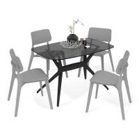 Обеденная группа SHT-DS196 дымчатый/черный/серый