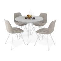 Обеденная группа SHT-DS212 бет. чик. свет.-сер./лунн. кам./хром лак