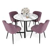 Обеденная группа SHT-DS223 статуарио венато/пыльн.роза/черн.муар