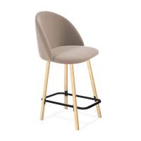 Стул полубарный Sheffilton SHT-ST35/S94-1 латте/прозрачный лак/черный муар