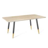 Диван Стол SHT-TU14/МДФ 120/80 дуб сонома светлый/чёрный муар/золото