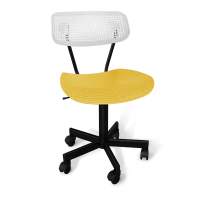 Стул подъемно-поворотный SHT-ST85/S121М белый/желтый/черный муар