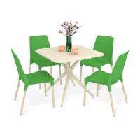 Обеденная группа SHT-DS203 бежевый/зеленый/ваниль