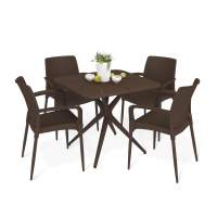 Обеденная группа SHT-DS213 коричневый/темный орех