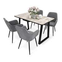 Обеденная группа SHT-DS224 дуб аляска/черный/угольн.-сер./черн.муар