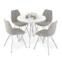 Обеденная группа Sheffilton SHT-DS234 сосна касцина/лунный камень/хром/лак