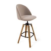Стул барный Sheffilton SHT-ST35/S93 латте/браш.коричневый/черный муар
