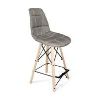 Стул полубарный SHT-ST29-C/S80-1 пепельный/прозрачный лак/черный муар