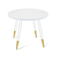 Стол SHT-TU14/80 МДФ белый муар/золото/белоснежная шагрень в гостиную