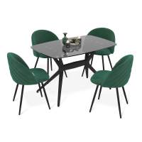 Обеденная группа SHT-DS214 дымчатый/лиственно-зеленый/черный