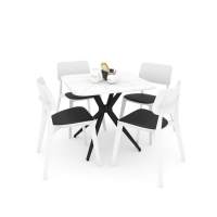 Обеденная группа SHT-DS135 белый/черный