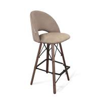 Стул барный SHT-ST34-1/S80 латте/темный орех/черный