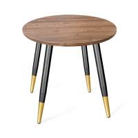 Стол SHT-TU14/МДФ 70 орех светлый/чёрный муар/золото в гостиную