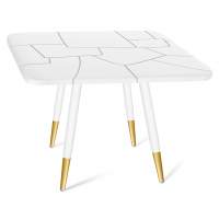 Стол SHT-TU14/TT30 белый муар/золото/белый в гостиную