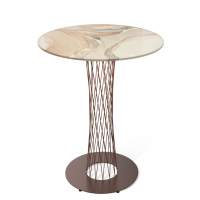 Стол барный Sheffilton SHT-TU3/H110/TT32 80 СТЕКЛО/МДФ медный металлик/дымчатый топаз в гостиную