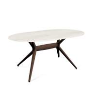 Стол овальный Sheffilton SHT-TU30-2/120-80 МДФ коричневый/бетон крем