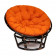 Кресло "PAPASAN" 23/01 W /с подушкой/Antique brown (античный черно-коричневый), ткань Оранжевый, С 23
