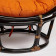 Кресло "PAPASAN" 23/01 W /с подушкой/Antique brown (античный черно-коричневый), ткань Оранжевый, С 23