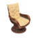 Кресло-качалка "ANDREA Relax Medium" /с подушкой/74х82х100 см, Pecan Washed (античн. орех), Ткань рубчик, цвет кремовый