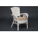Комплект обеденный "ANDREA" ( стол со стеклом + 4 кресла + подушки)TCH White (белый), Ткань рубчик, цвет кремовый