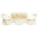 КОМПЛЕКТ для отдыха "MICHELLE" ( стол со стеклом+ диван + 2 кресла + подушки)TCH White (белый), Ткань рубчик, цвет кремовый