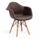 Кресло CINDY SOFT (EAMES) (mod. 101)дерево бук/металл/мягкое сиденье/ткань, 61 х 60 х 80 см , серый (HLR 24)/натуральный