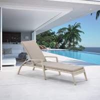 Шезлонг-лежак плетеный A30C2-W85 Latte с матрасом