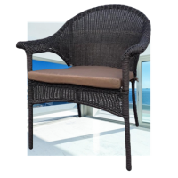 Плетеное кресло LV-140B-Brown с подушкой в комплекте