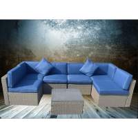 Плетеный модульный комплект YR822C Grey (подушка синяя)